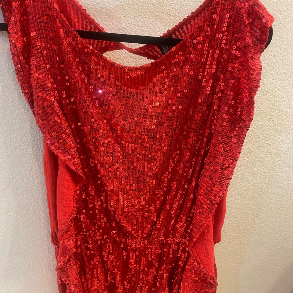 Sequin large red top